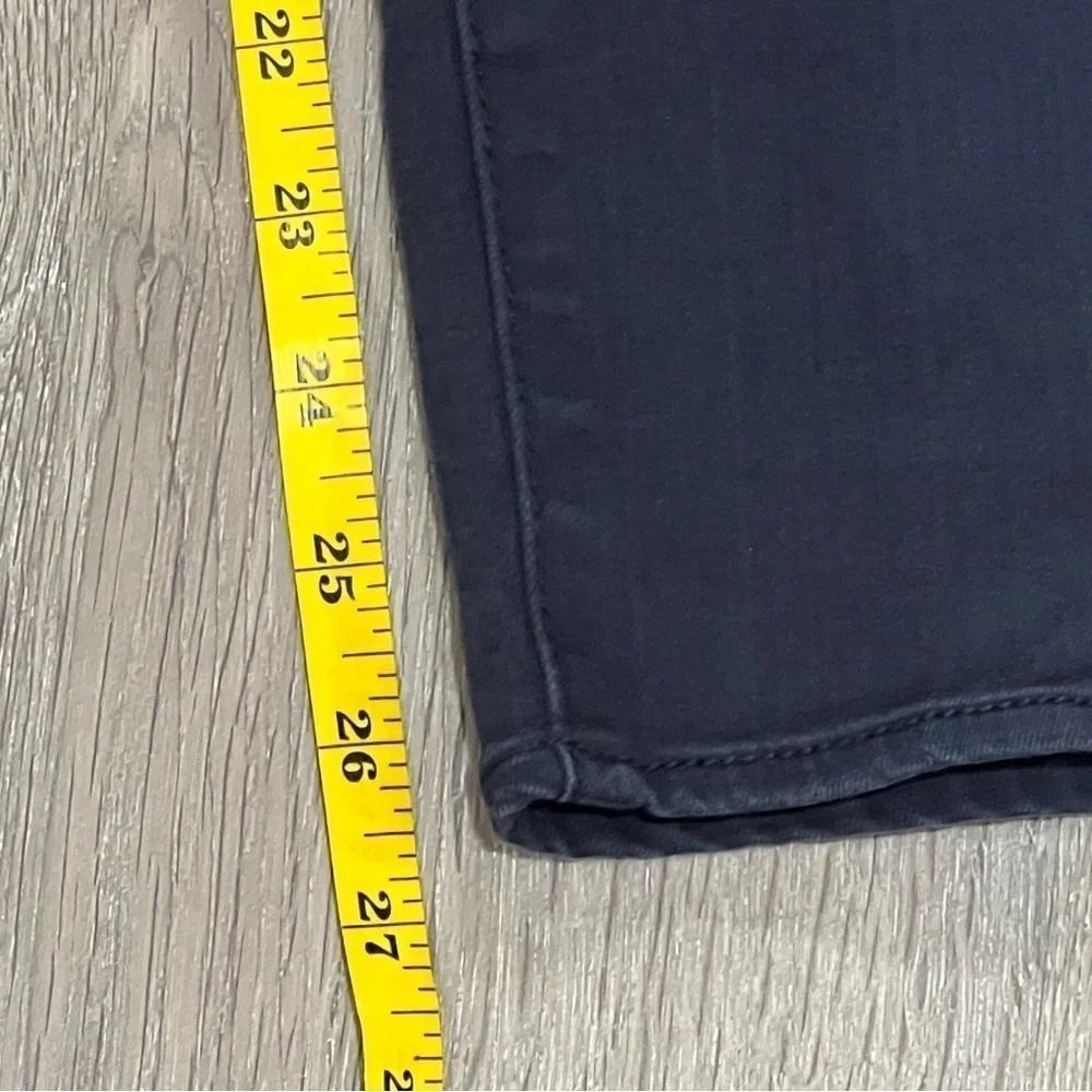 Tory Burch Size 25 Navy Stretch Front Pocket Size Zip Ankle Button Pants Chino